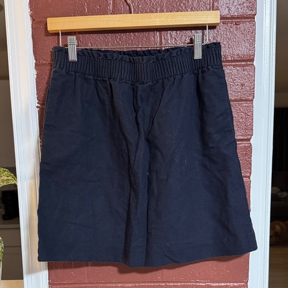 J. Crew Dresses & Skirts - J. Crew Navy Blue Linen Blend Bucket Skirt Size 6